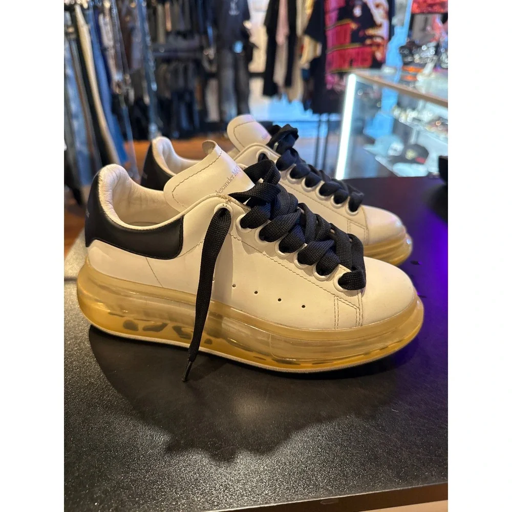 Alexander McQueen Sneakers‎ White Black Transparent Sole 611698 Size 35.5